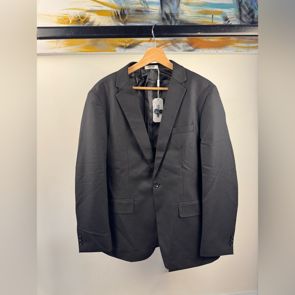 NWT COOFANDY Black Single Button Blazer Jacket Size M